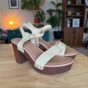 Elegant Cream Platform Sandals